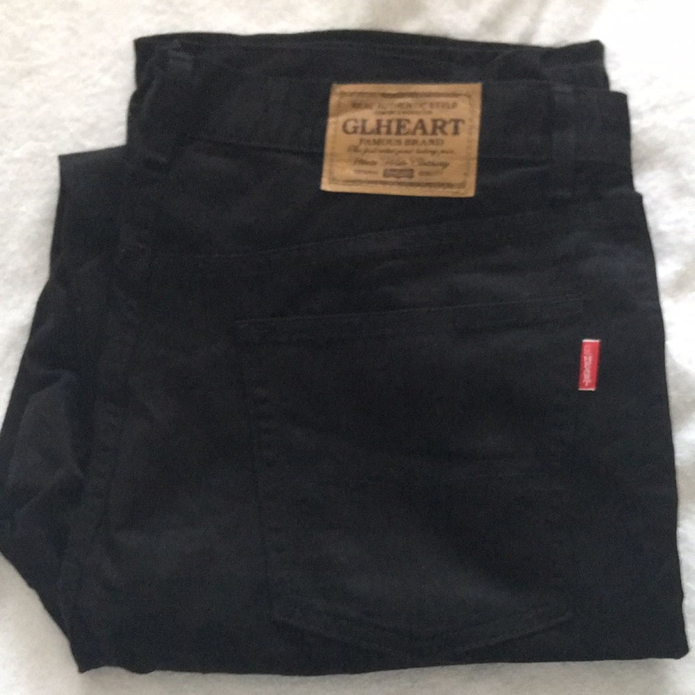 GL Heart chinos pants in black, new, W38 L34